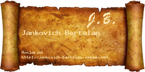 Jankovich Bertalan névjegykártya