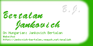 bertalan jankovich business card